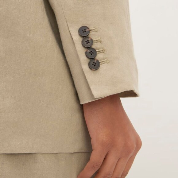 Everlane The Linen Double Breasted Blazer in Khaki Relaxed Fit Plus Size16 $198 - Picture 4 of 16